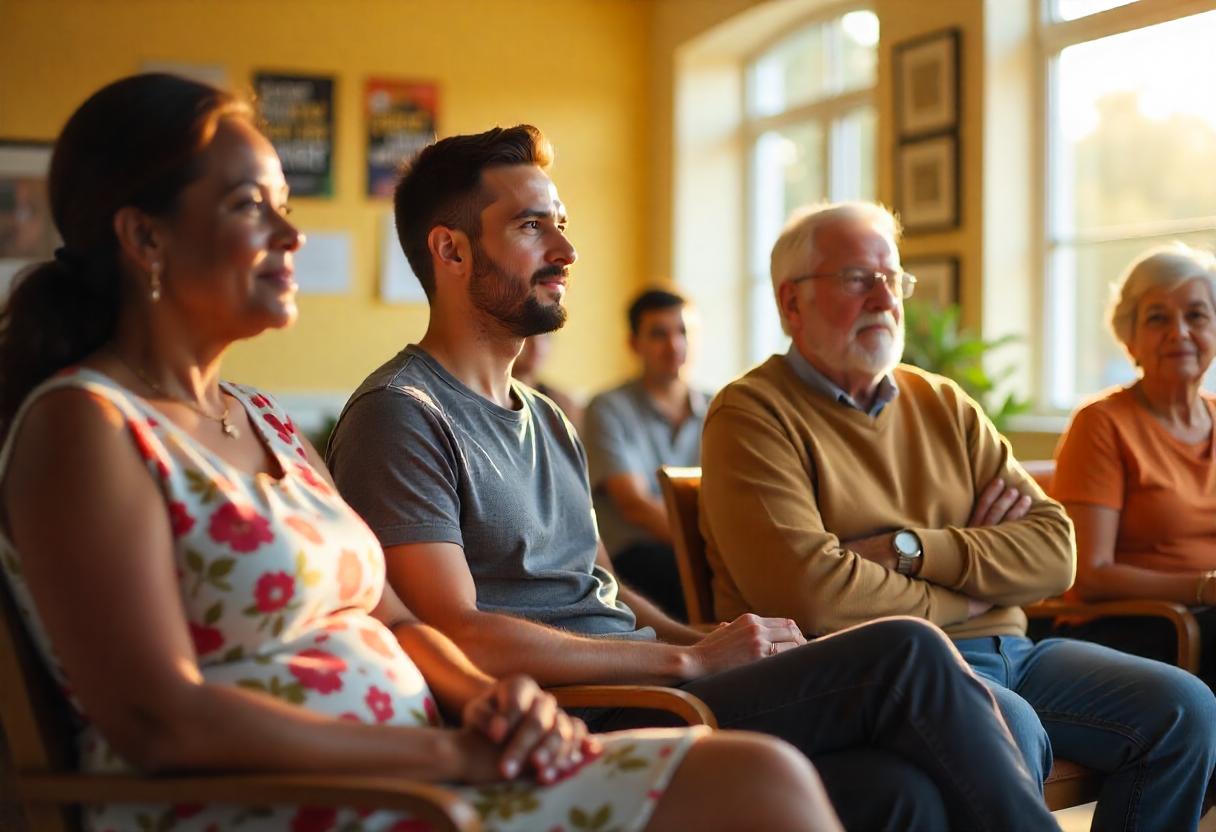 Group of people attending a mental health support group in Frisco